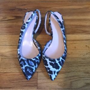 J. Crew Black and White Leopard Print Heels